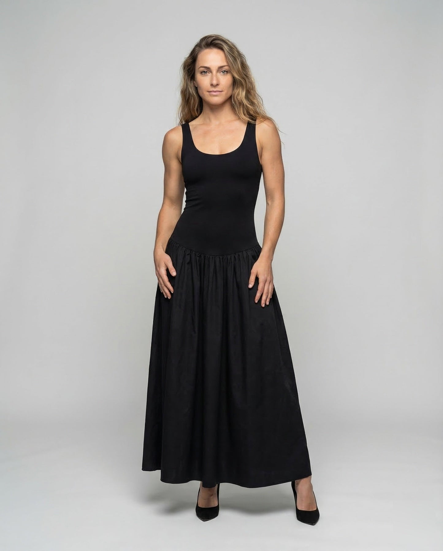 Abito Maxi Donna in Maglia Costina Scollo a - Brentozzi