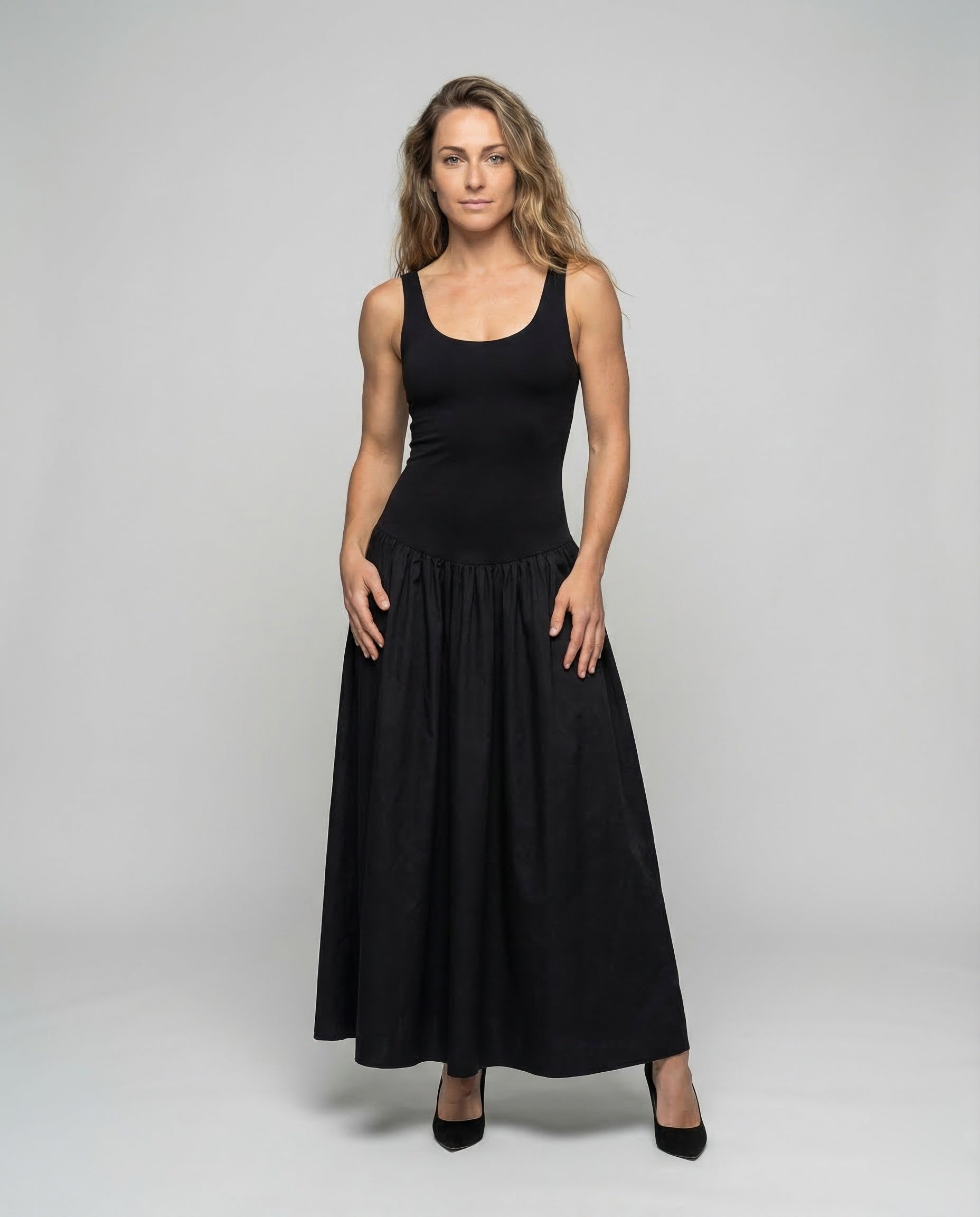 Abito Maxi Donna in Maglia Costina Scollo a - Brentozzi