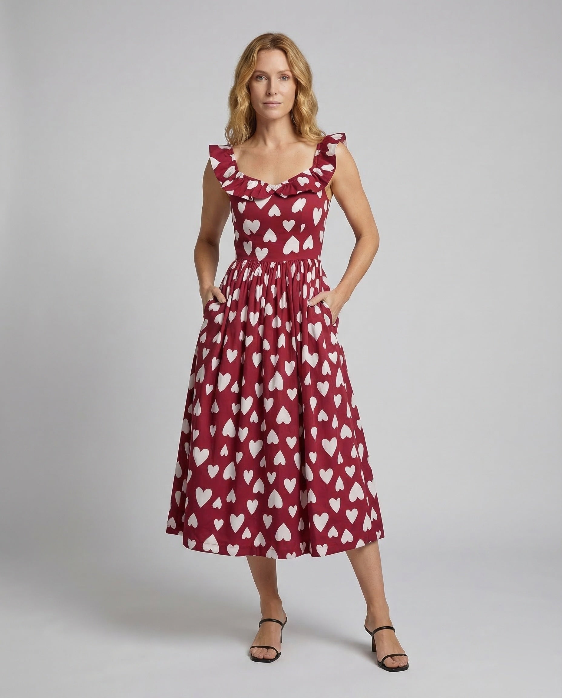 Abito Vintage Donna Stile Swing Fantasia Cuori - Brentozzi