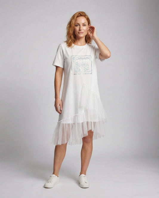 Abito Donna in Tulle Gonna a Balze - Brentozzi