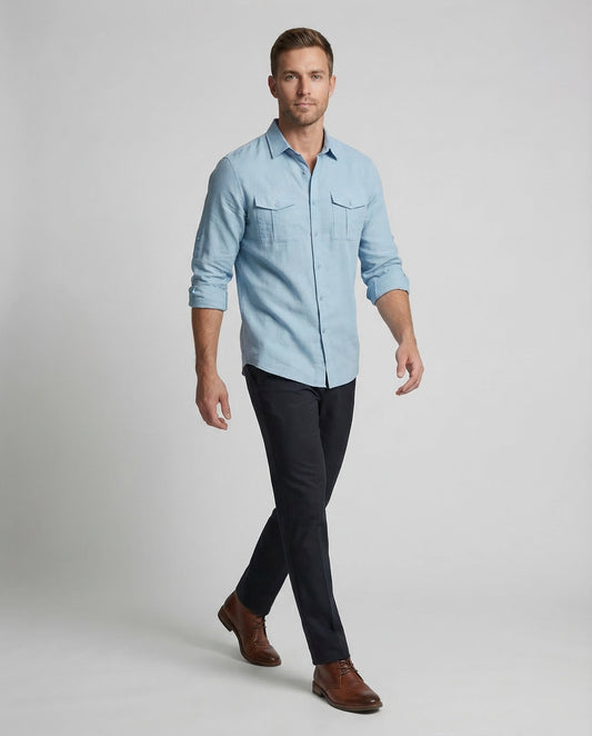 Camicia Uomo con Tasche sul Petto Regular Fit - Brentozzi