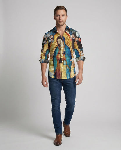 Camicia Uomo Stampa Casual Slim Fit - Brentozzi
