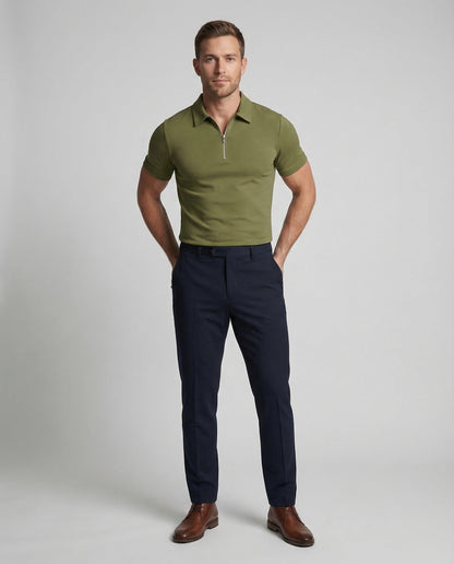 Polo Uomo con Zip Manica Corta - Brentozzi