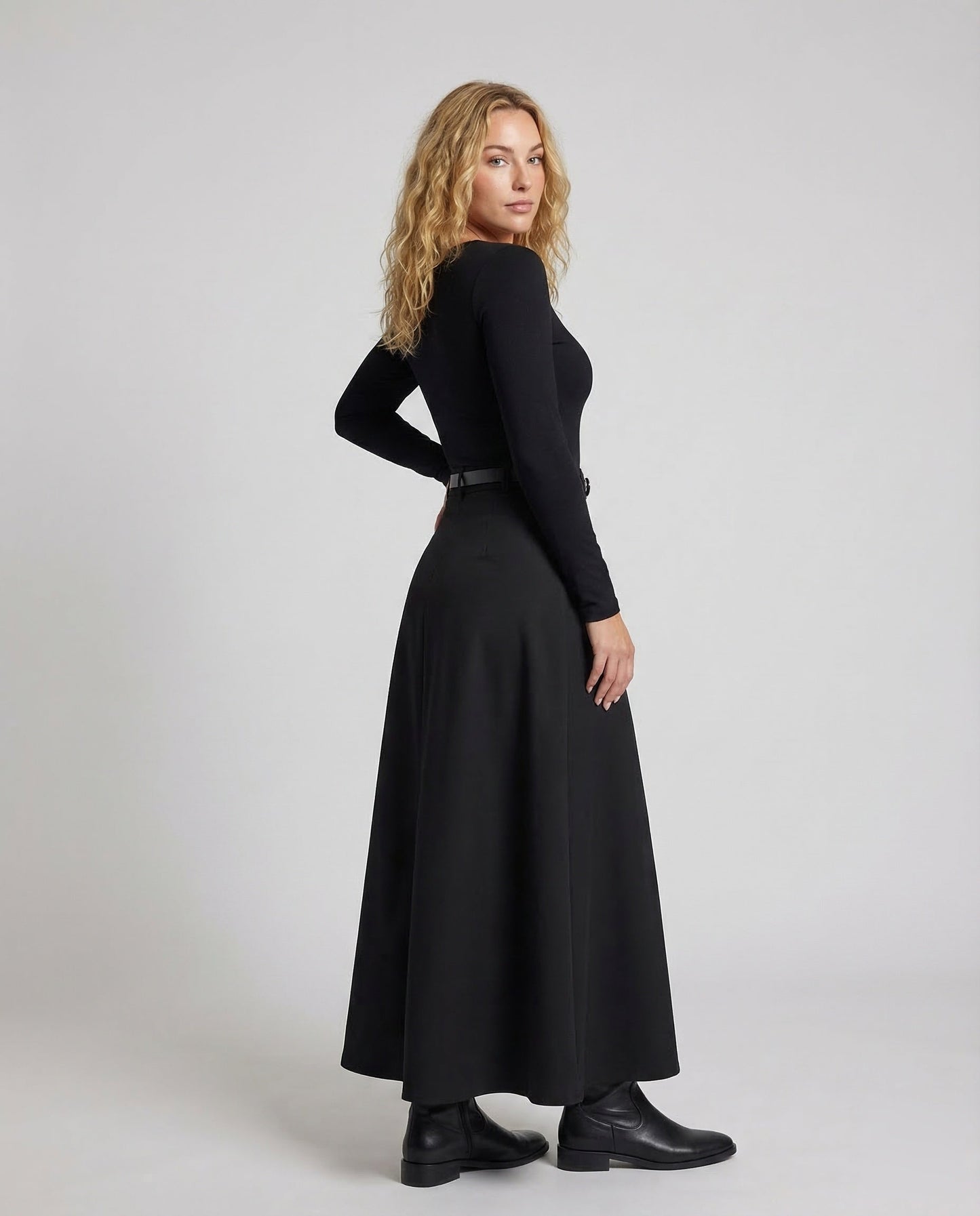 Gonna Lunga Donna Linea A con Cintura - Brentozzi
