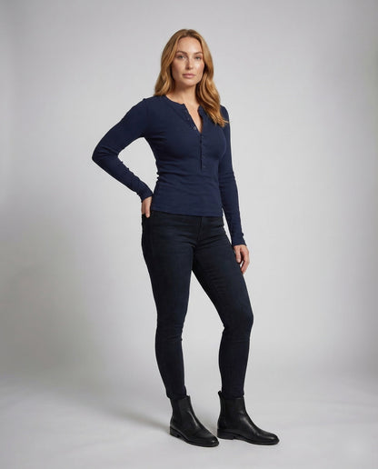 Maglia Henley Donna Costina Manica Lunga - Brentozzi