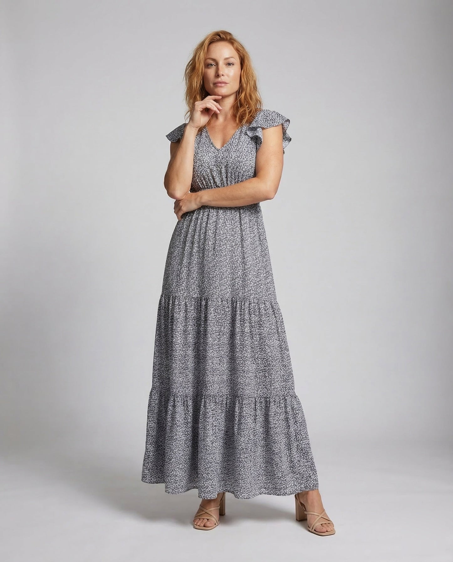 Abito Maxidress Donna Stile Boho con Volant - Brentozzi