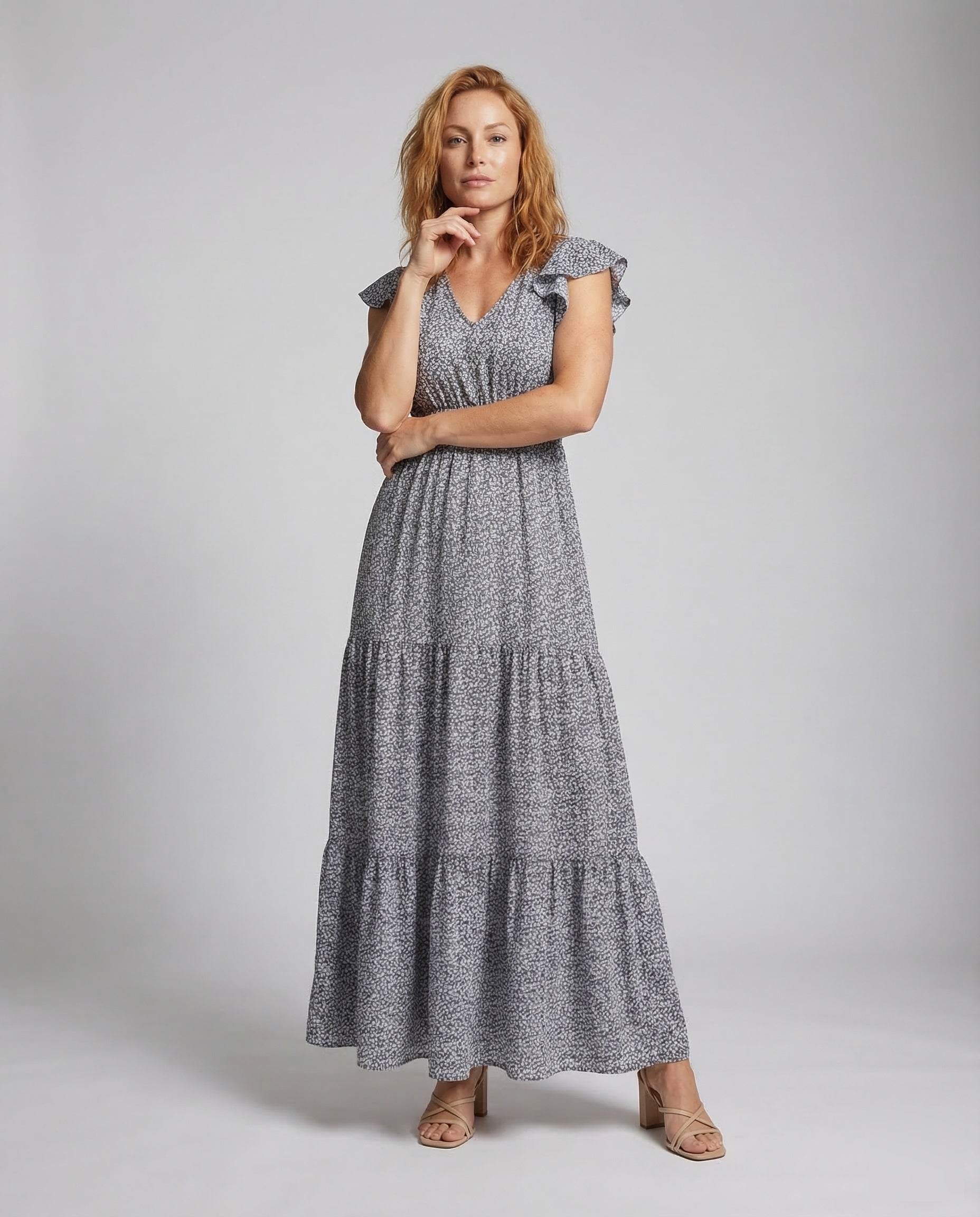 Abito Maxidress Donna Stile Boho con Volant - Brentozzi