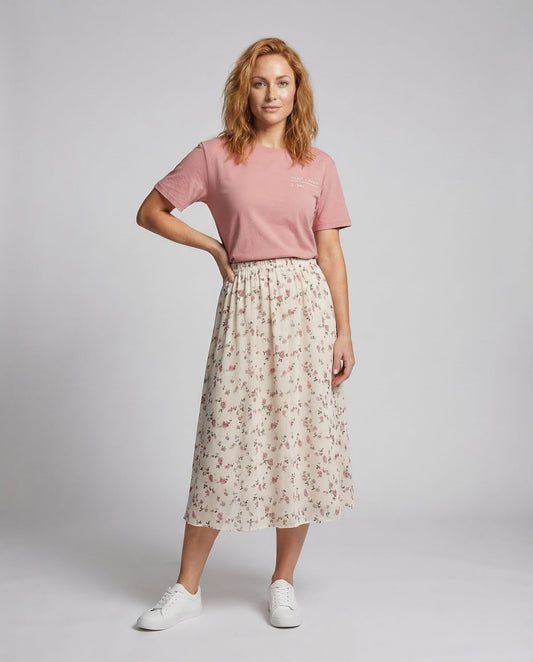 Gonna Midi Donna in Chiffon Stampa Floreale - Brentozzi