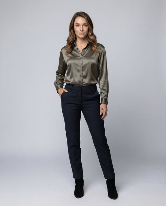 Camicia Donna in Satin Manica Corta - Brentozzi