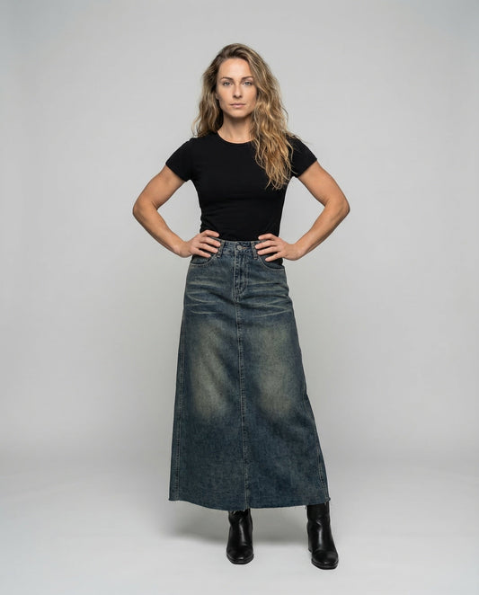 Gonna Jeans Donna Maxi Linea A - Brentozzi