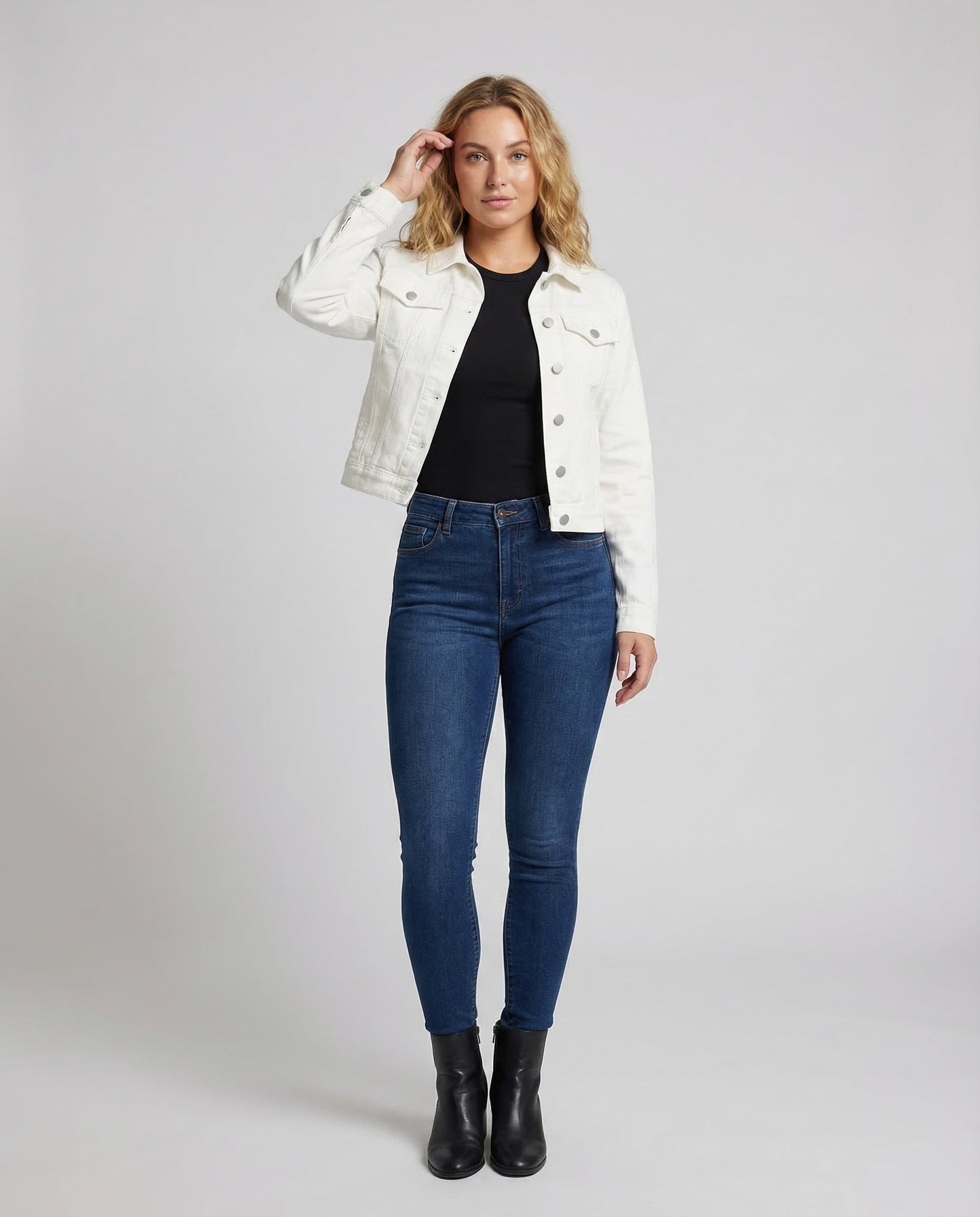 Giacca Trucker Donna in Denim Corto - Brentozzi