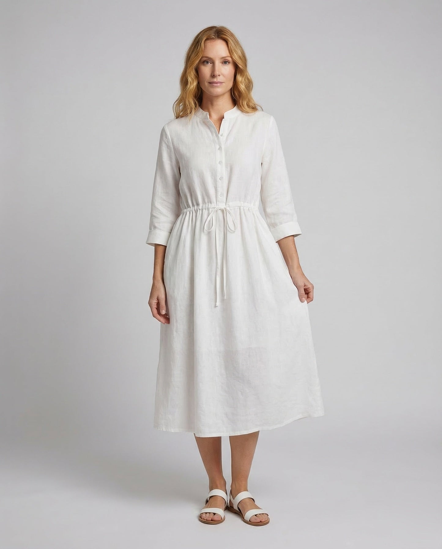 Abito Midi Donna in Garza di Cotone - Brentozzi