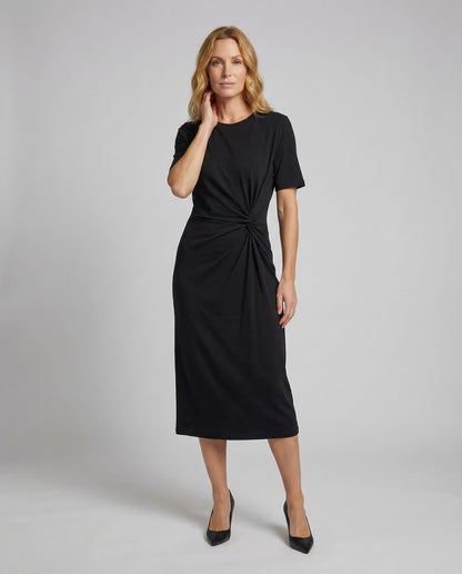 Abito Midi Donna in Jersey Drappeggiato - Brentozzi