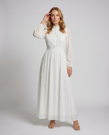 Abito Maxidress Donna in Chiffon con Ruches - Brentozzi