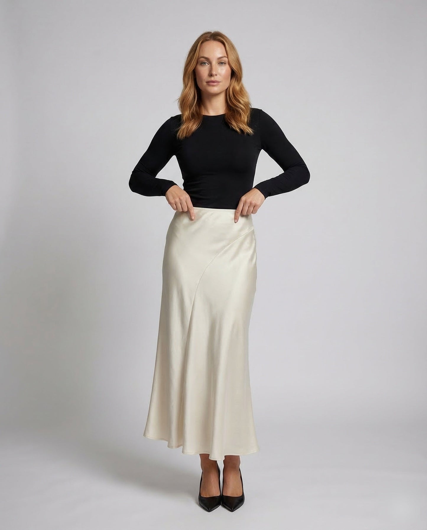 Gonna Lunga Donna in Satin Elasticizzata - Brentozzi