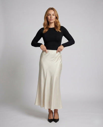 Gonna Lunga Donna in Satin Elasticizzata - Brentozzi