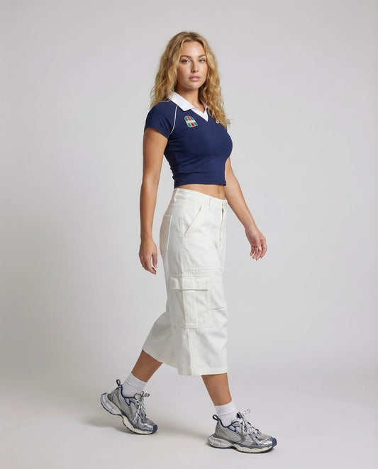 Pantaloni Cargo Donna Culotte Comodi - Brentozzi