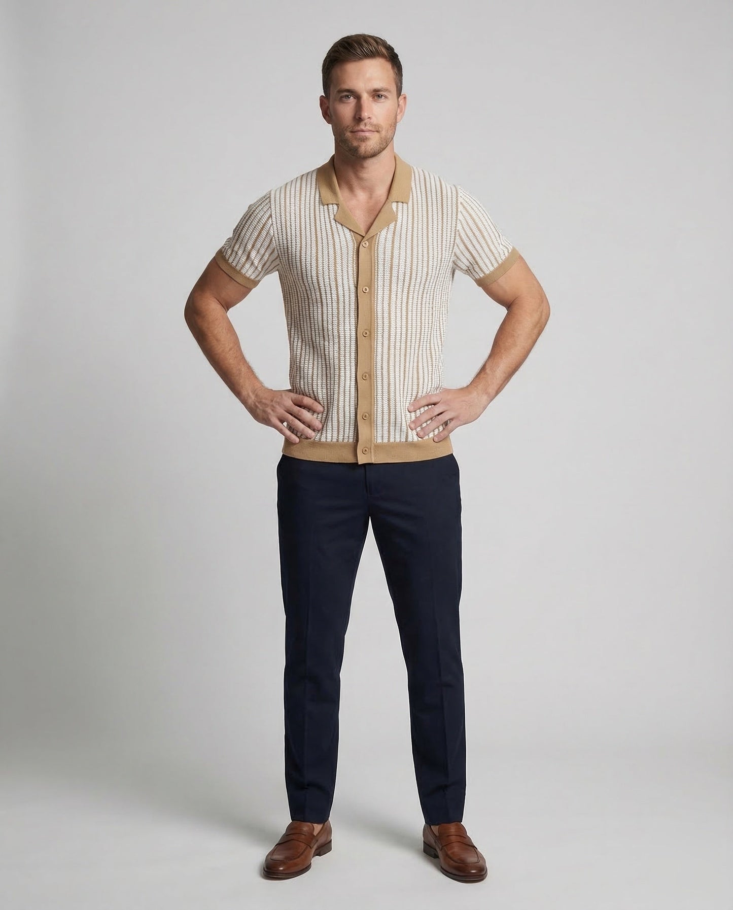 Cardigan Uomo Corto in Maglia Manica Corta - Brentozzi