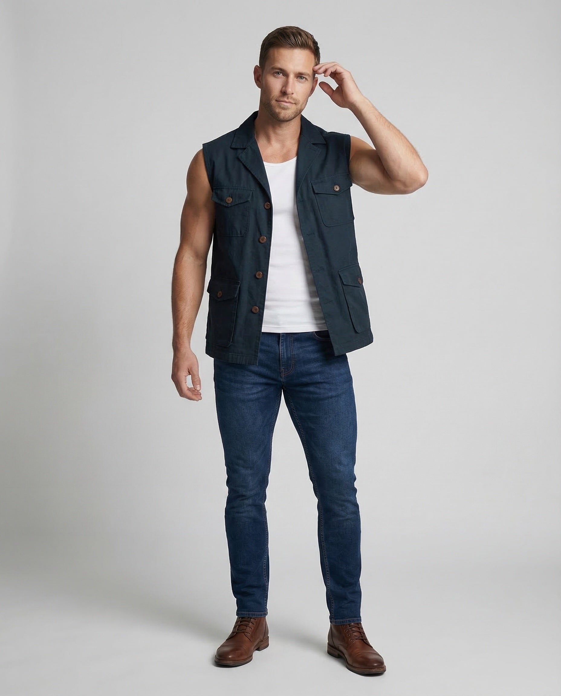 Gilet Uomo con Tasche Stile Campo - Brentozzi