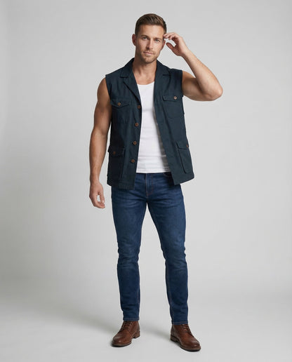 Gilet Uomo con Tasche Stile Campo - Brentozzi