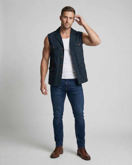 Gilet Uomo con Tasche Stile Campo - Brentozzi