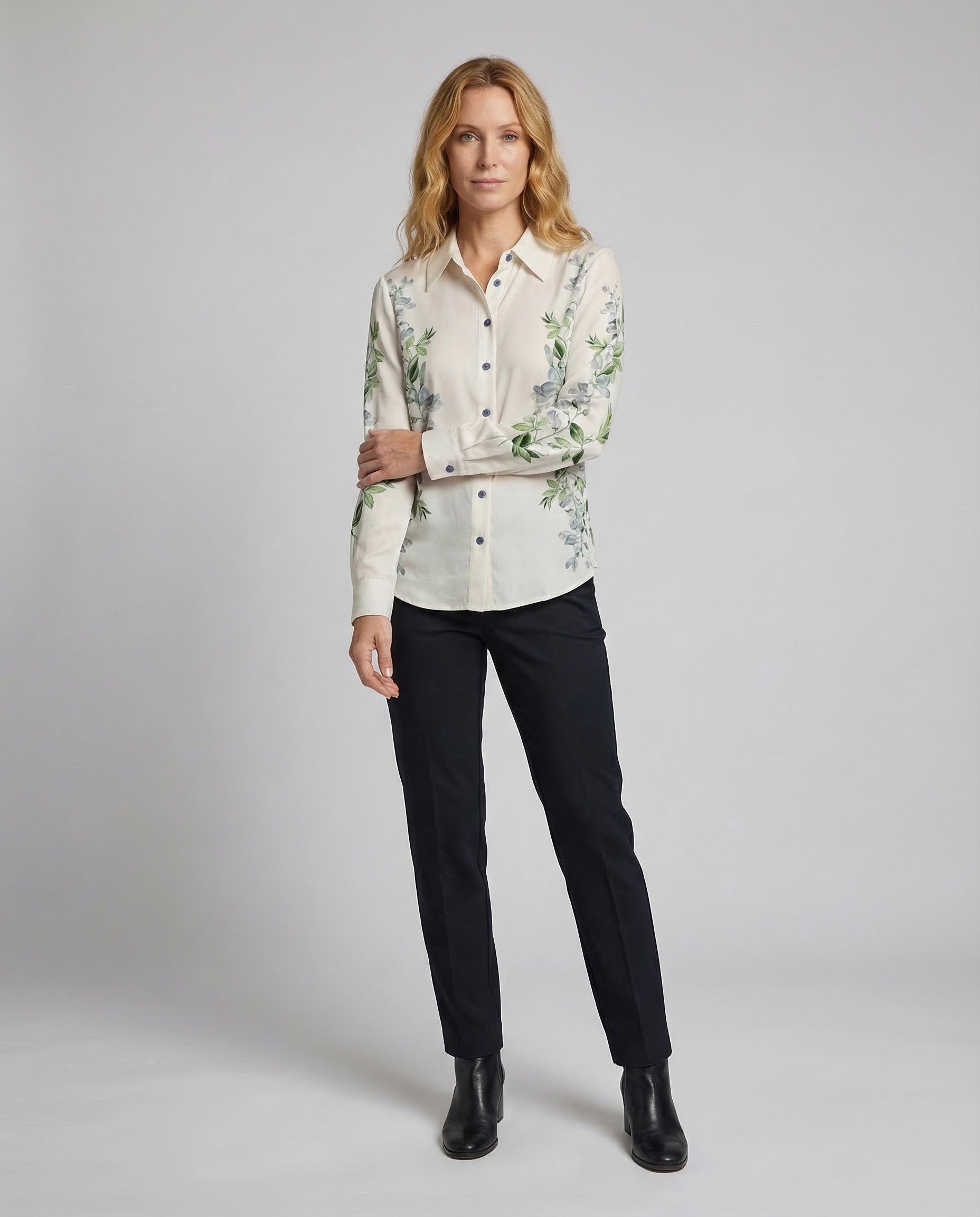 Camicia Donna Drappeggiata Stampa Floreale - Brentozzi