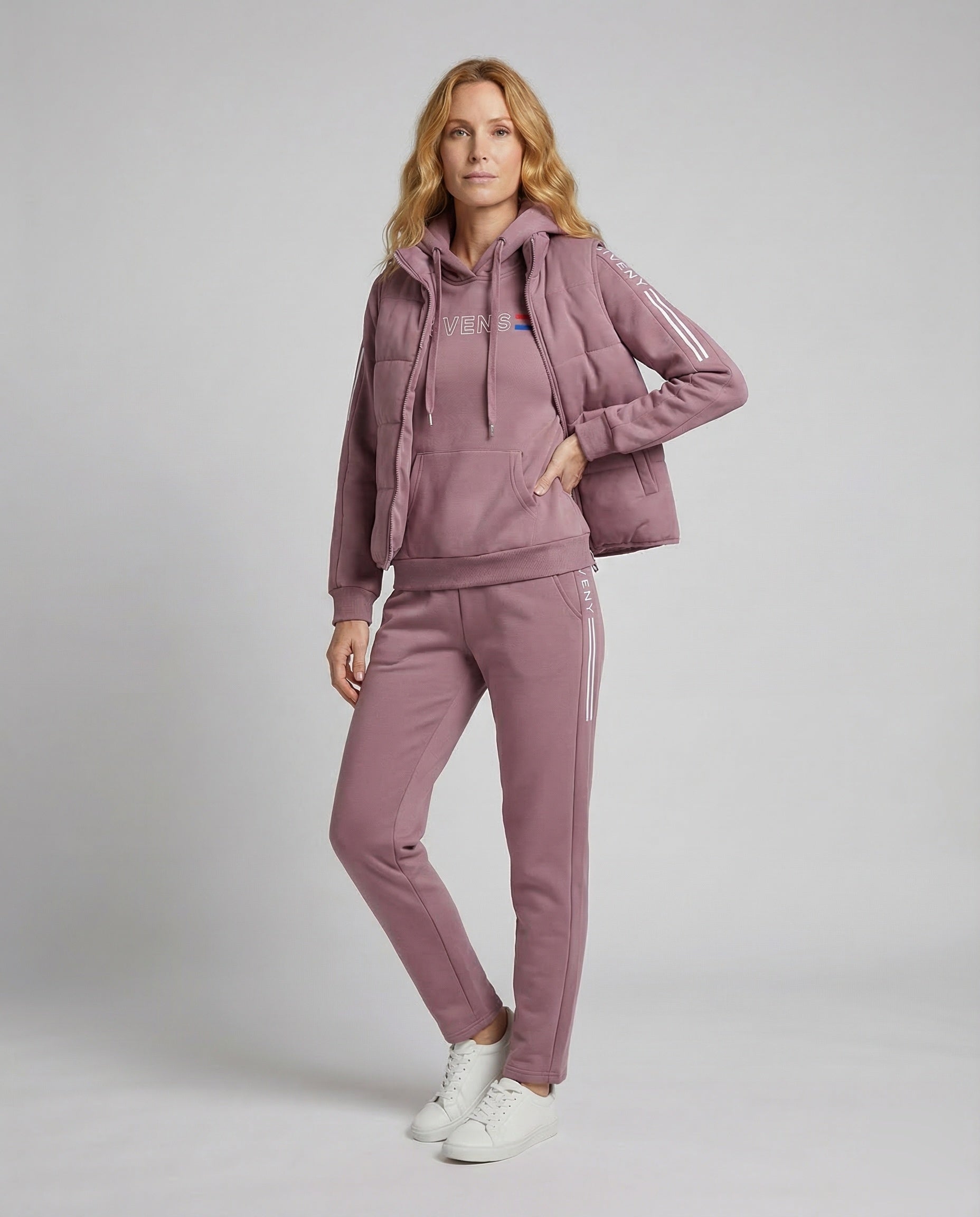 Set Tempo Libero Donna Gilet Imbottito Tre Pezzi - Brentozzi