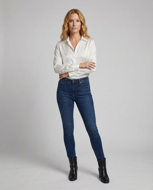 Blusa Donna in Raso Colletto Classico Elegante - Brentozzi