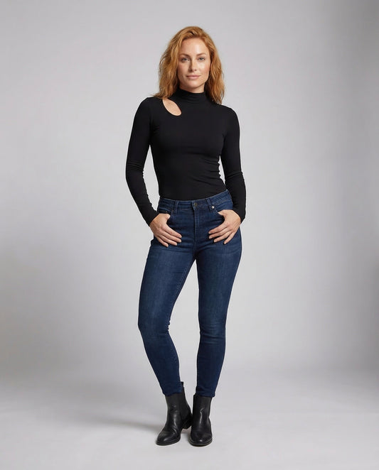 Maglia Asimmetrica Donna Manica Lunga con Foro per Pollice - Brentozzi