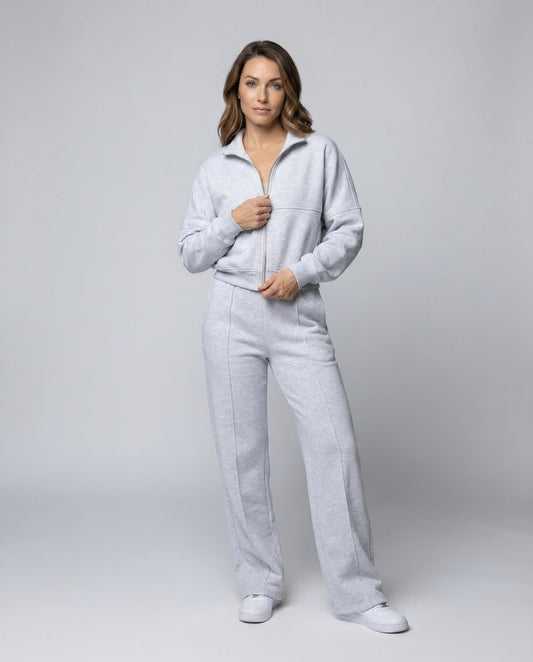 Tuta Donna con Pantaloni Palazzos in Felpa Comoda - Brentozzi