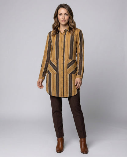 Camicia Donna a Righe Orlo Asimmetrico - Brentozzi