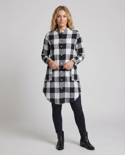 Camicia Tunica Donna Flanella Fantasia Quadri Regular Fit - Brentozzi