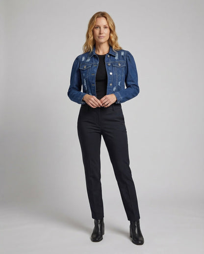 Giacca Jeans Donna con Maniche a Sbuffo - Brentozzi