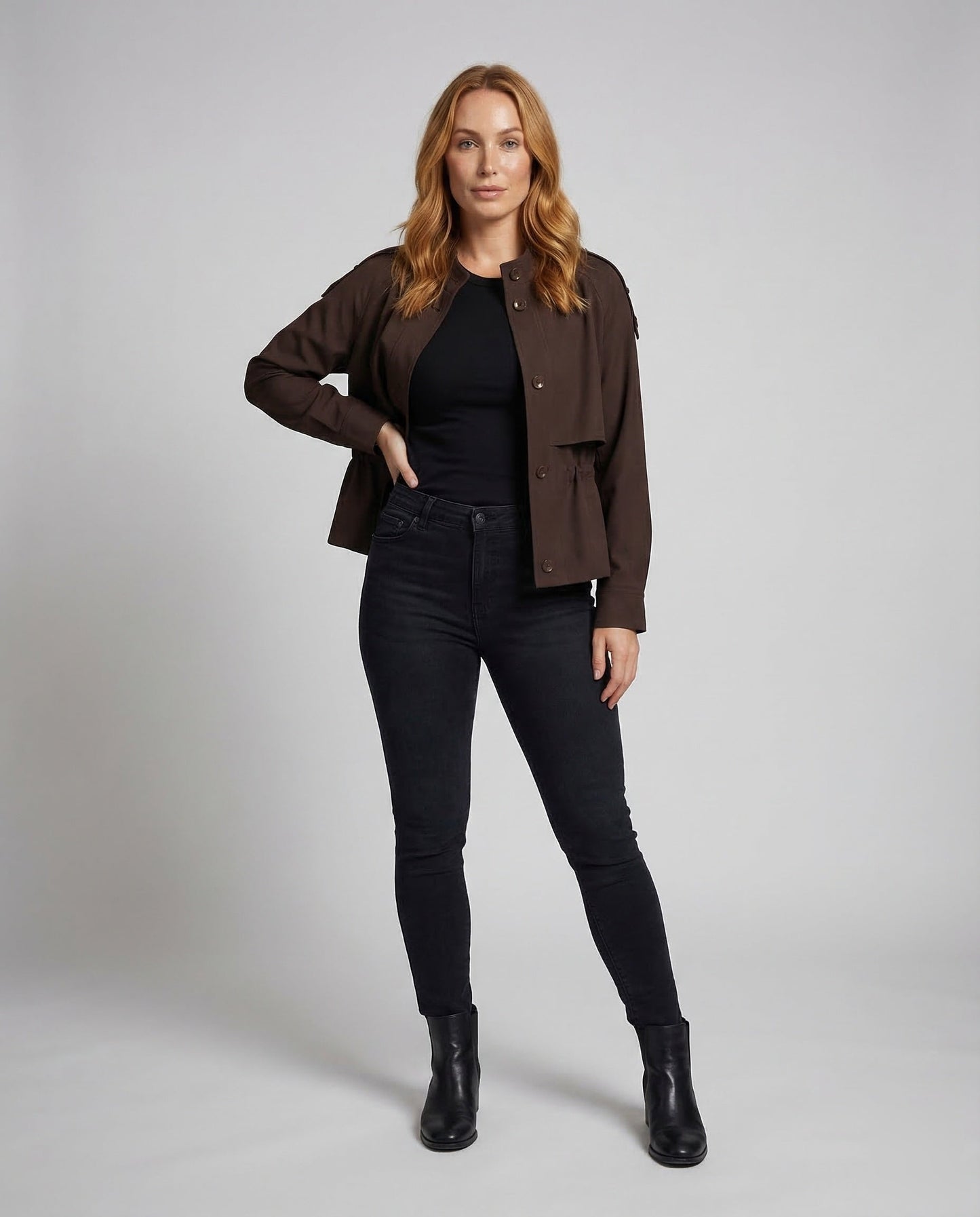 Giacca Blouson Donna Collo Alto Manica Corta - Brentozzi