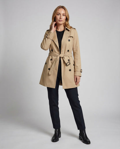 Giacca Trench Donna Corta con Cintura in Vita - Brentozzi