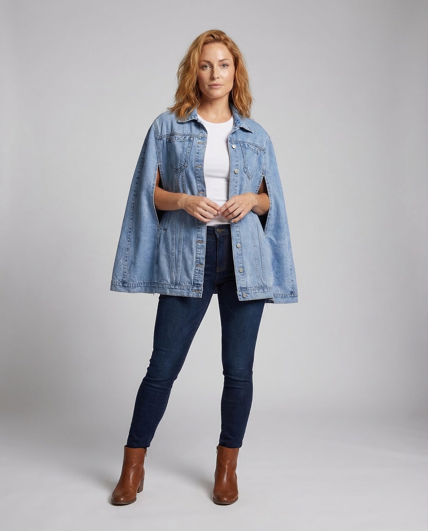 Cappotto Jeans Donna Oversize Manica Cape - Brentozzi
