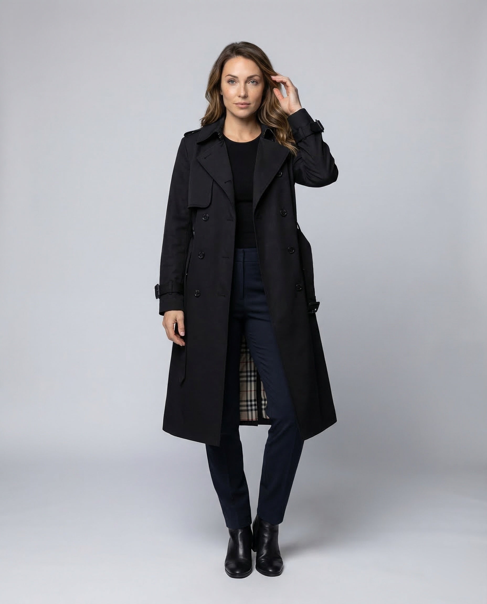 Trench Coat Donna Lungo con Cintura in Vita - Brentozzi