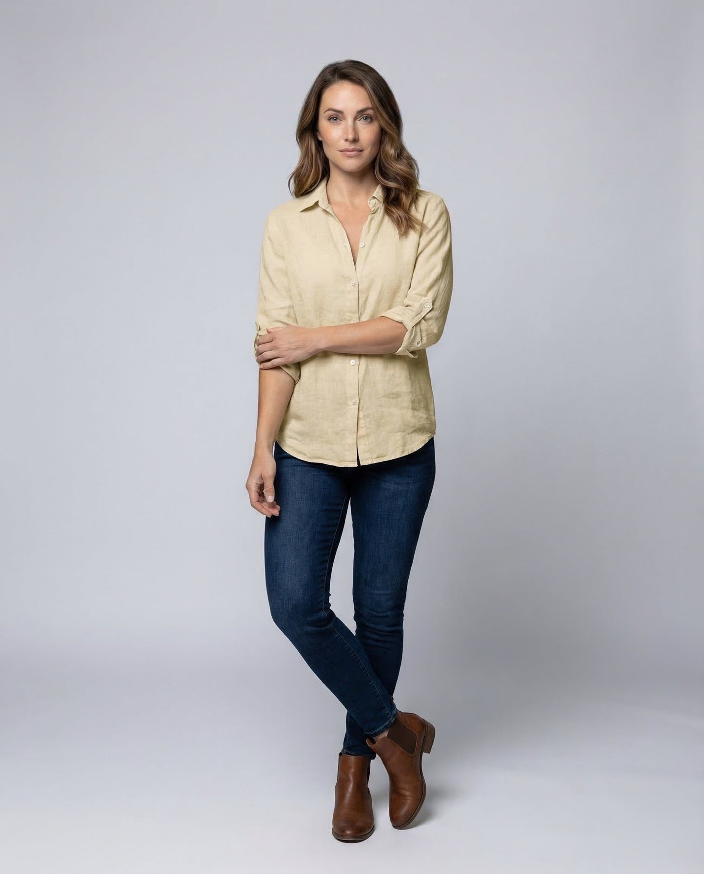 Camicia Donna in Lino Colletto Classico Casual - Brentozzi