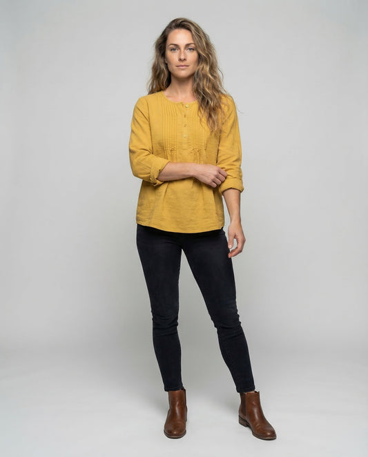 Blusa Midi Donna Casual Plissé Sul Davanti - Brentozzi