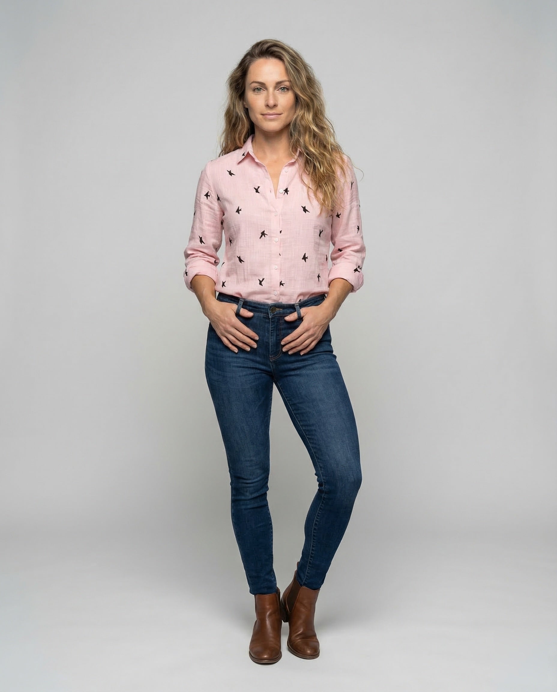 Blusa Donna in Mussola Colletto con Ruches Stampa Fantasia - Brentozzi