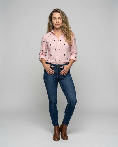 Blusa Donna in Mussola Colletto con Ruches Stampa Fantasia - Brentozzi
