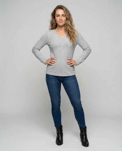 Maglione Donna Costine Scollo a V Incrociato - Brentozzi