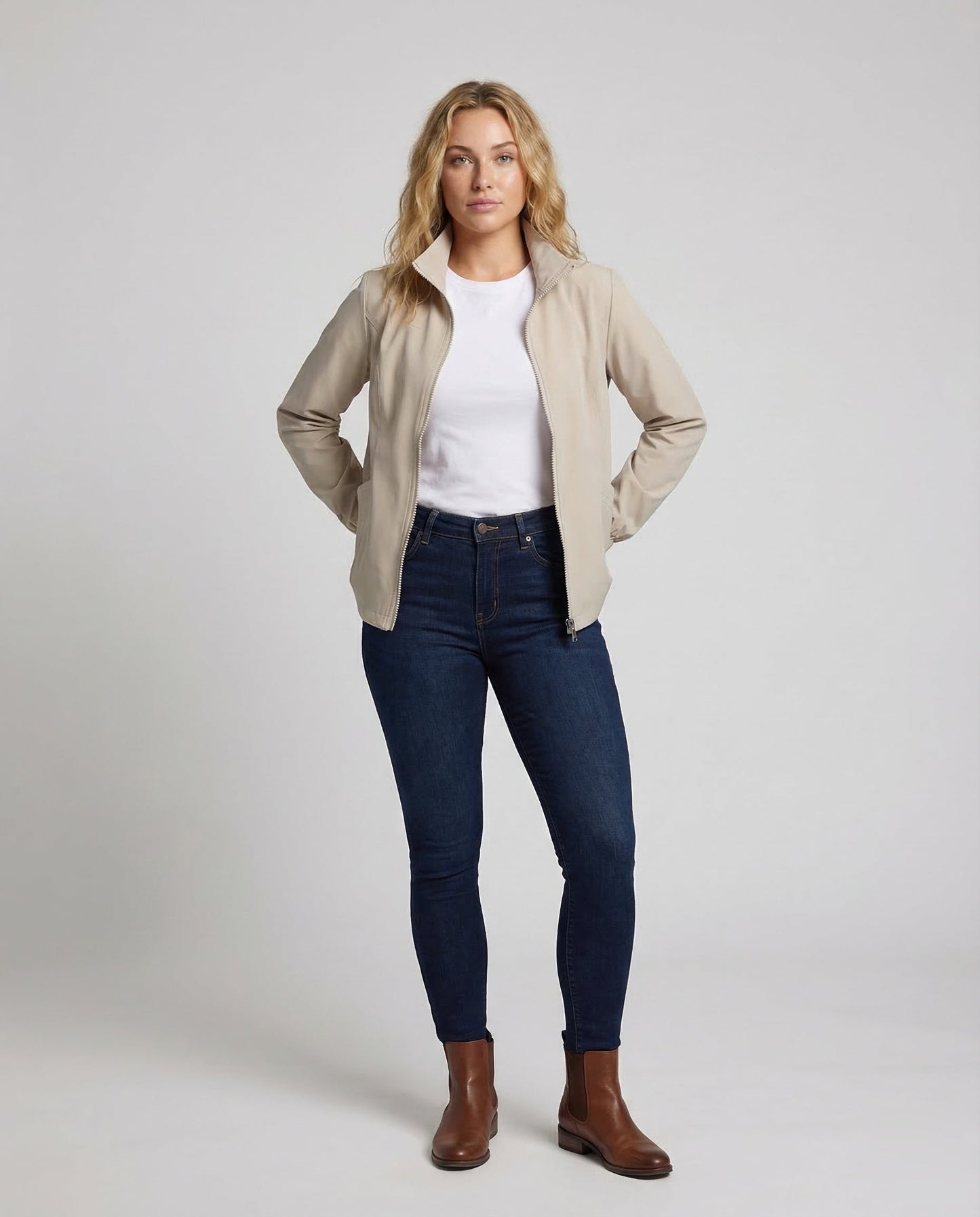 Giacca Corto Donna Casual Collo Alto - Brentozzi