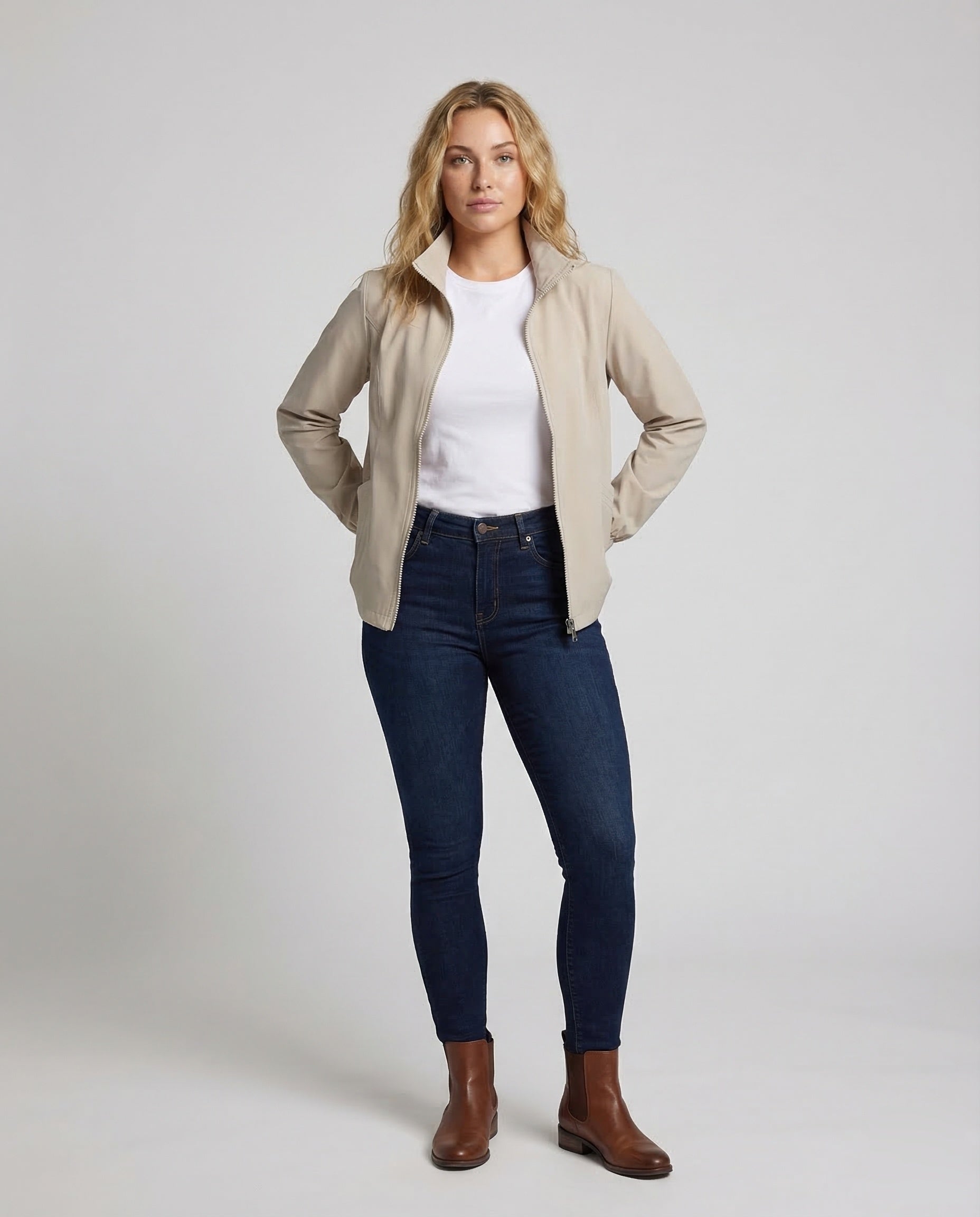 Giacca Corto Donna Casual Collo Alto - Brentozzi