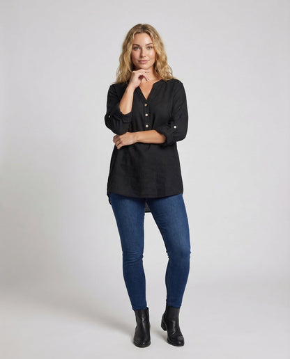 Maglia Lunga Donna in Misto Lino Stile Casual - Brentozzi