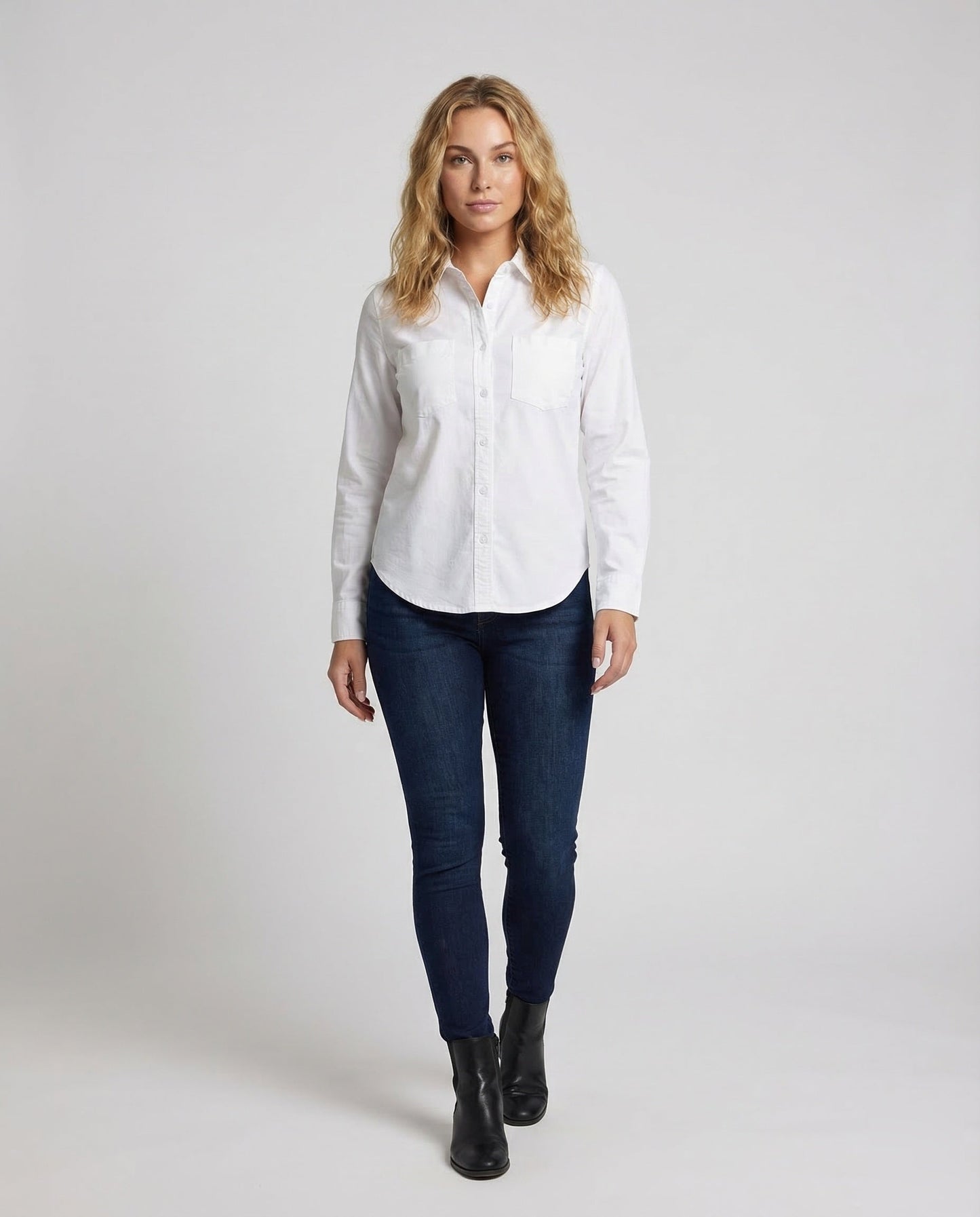Camicia Oxford Donna Casual con Tasche sul Petto - Brentozzi