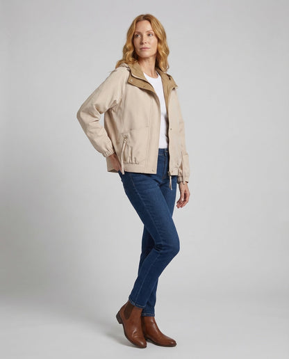 Giacca Leggera Donna con Cappuccio e Coulisse in Vita - Brentozzi