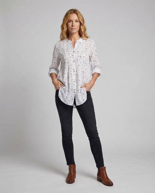 Giacca Camicia Donna Lino Leggera Stampa Floreale - Brentozzi