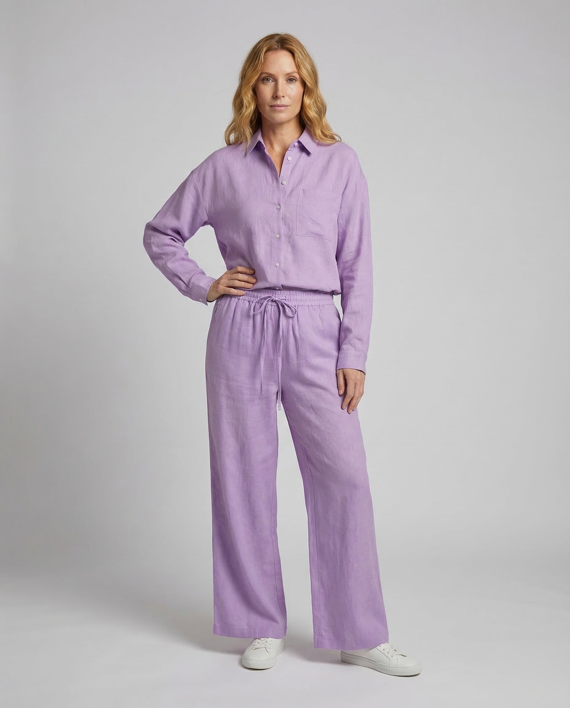 Completo Donna in Lino Misto Culotte Ampia - Brentozzi