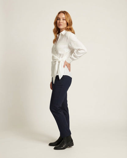Blusa Donna in Lino con Cintura a Vita</s> - Brentozzi